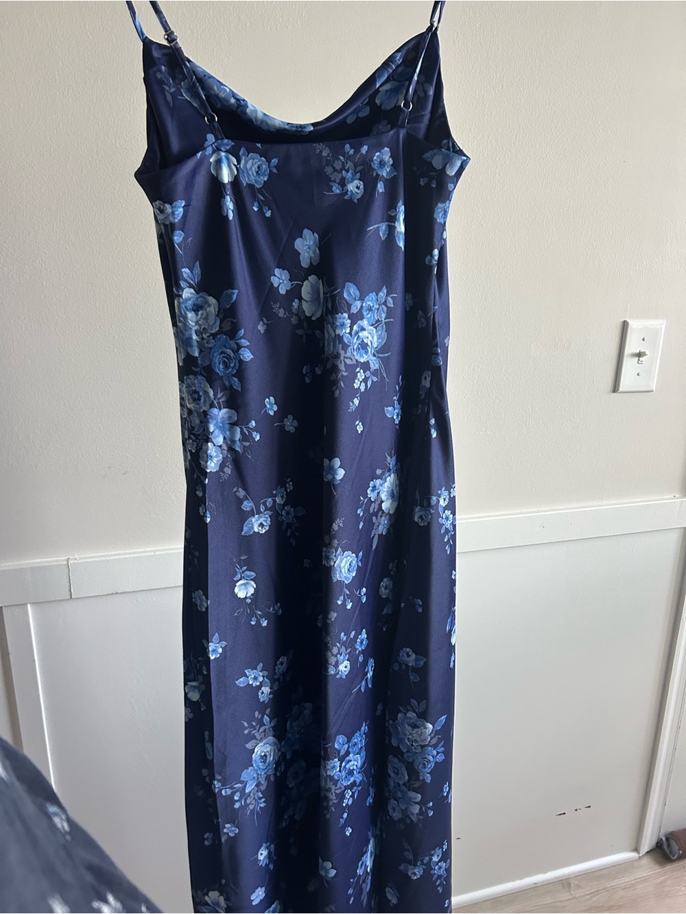 Altar'd State Navy Blue Floral Slip Maxi Dress - Picture 4 of 6